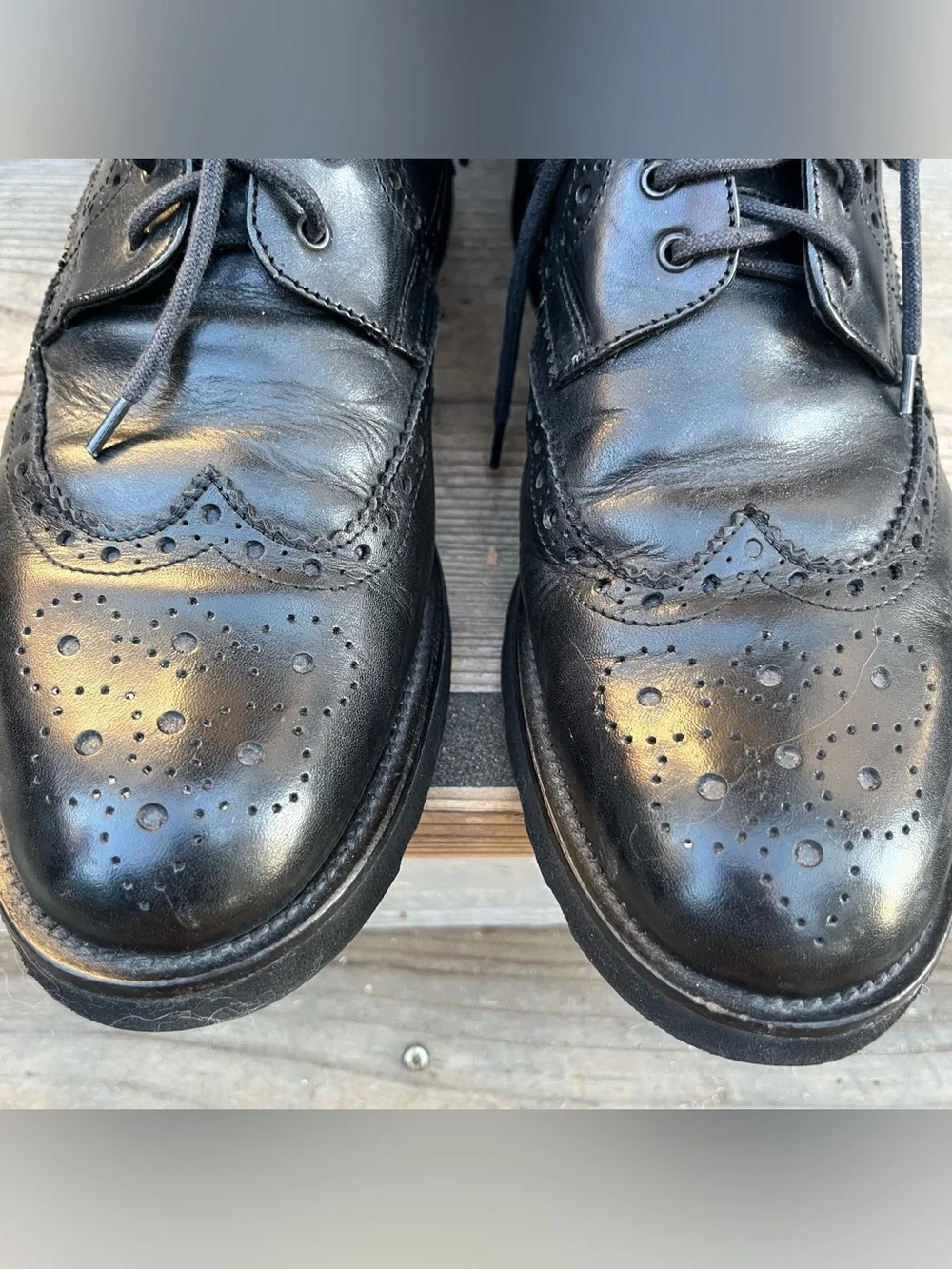 8 by YOOX Leather Wingtip Brogue Lace-Up Boots M SZ 11 W SZ 12